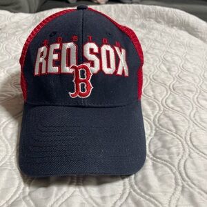 Boston Red Sox Fan Favorite Blue w/Red Mesh Strapback Hat Cap